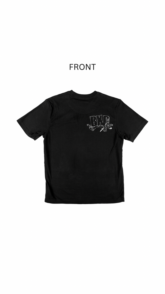 BLACK "CRUSHED" TEE